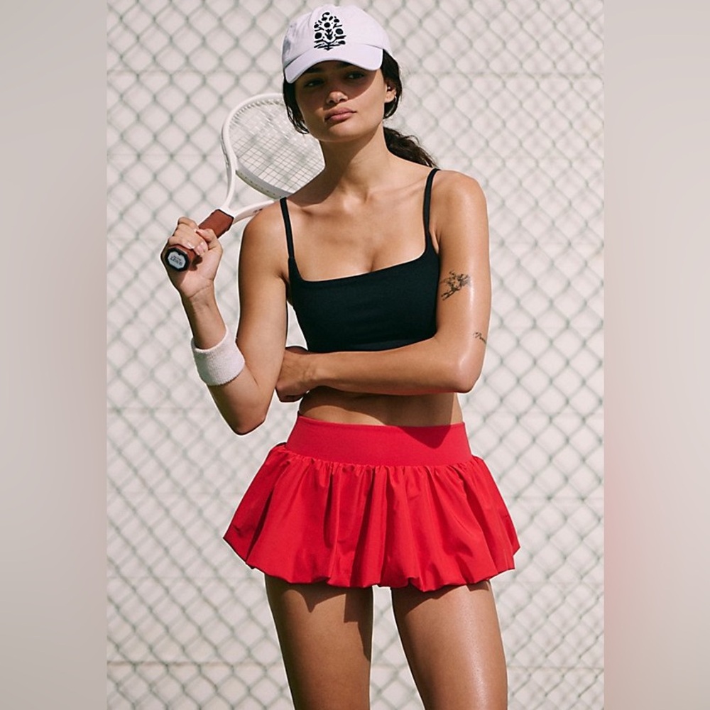 FREE PEOPLE Dance All Day Bubble Skort - Hibiscus